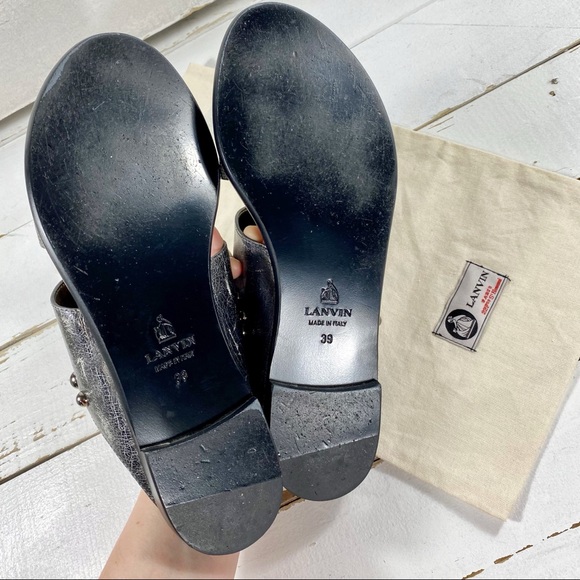 Lanvin Metallic Studded Slide Sandals - Picture 7 of 7